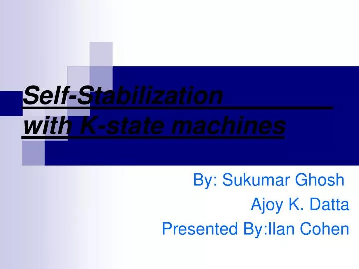 self stabilization with k state machines