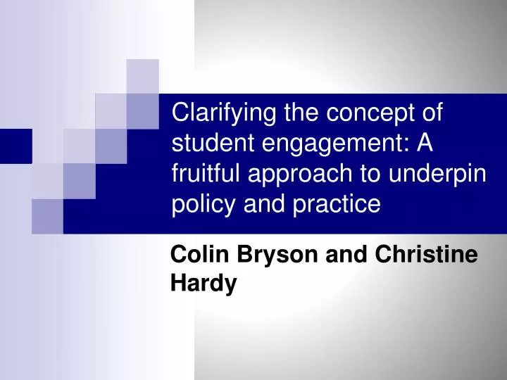 clarifying the concept of student engagement a fruitful approach to underpin policy and practice