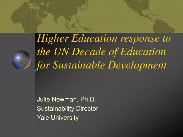 higher education response to the un decade of education for sustainable development