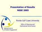 Presentation of Results NSSE 2005