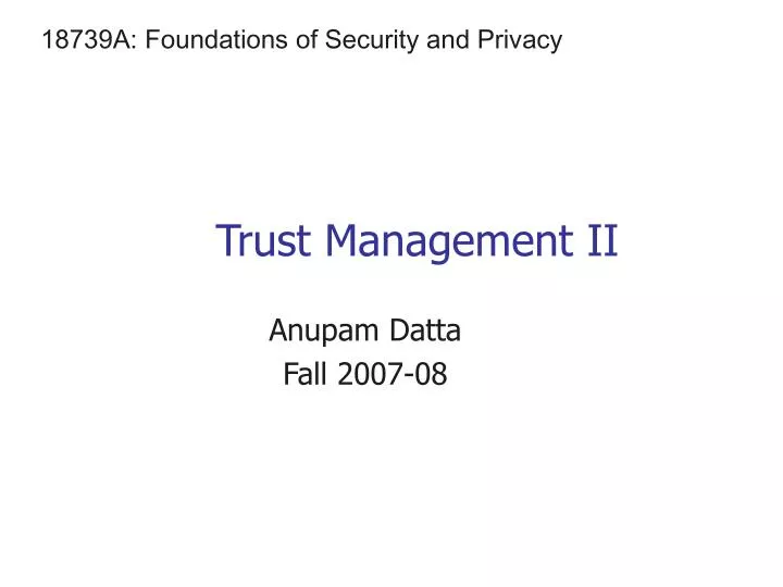 trust management ii