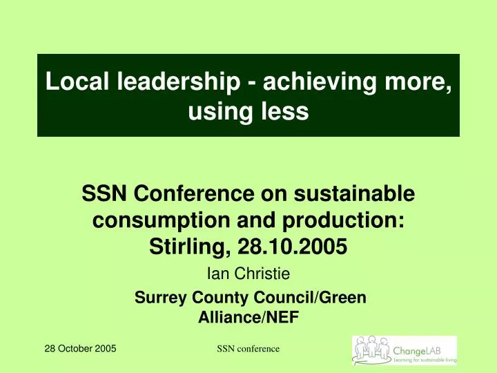 local leadership achieving more using less