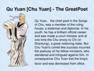 Qu Yuan [Chu Yuan] - The GreatPoet