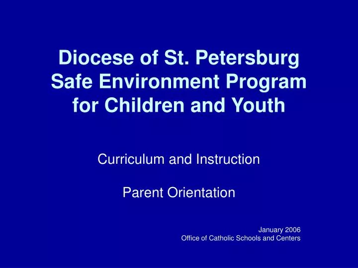 diocese of st petersburg safe environment program for children and youth