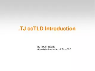 .TJ ccTLD Introduction