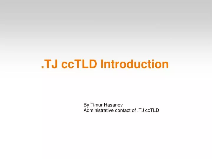 tj cctld introduction