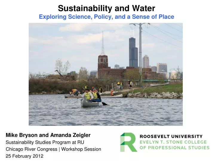 sustainability and water exploring science policy and a sense of place