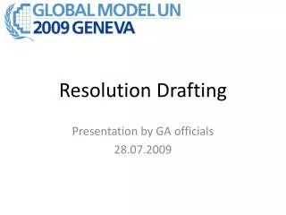 Resolution Drafting