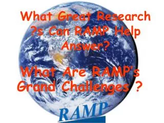 What Great Research ?s Can RAMP Help Answer?