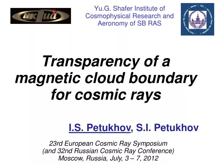 transparency of a magnetic cloud boundary for cosmic rays