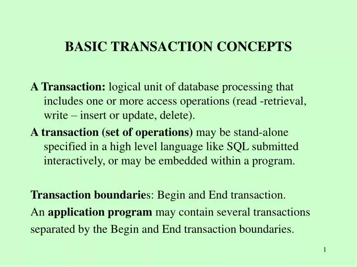 basic transaction concepts