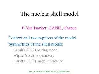 The nuclear shell model
