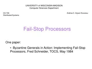 Fail-Stop Processors