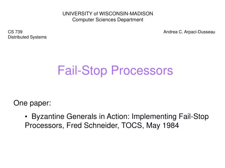 fail stop processors