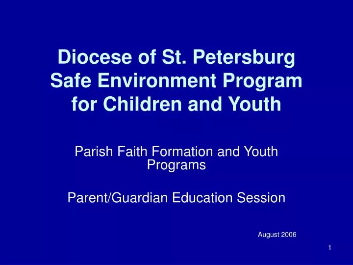 diocese of st petersburg safe environment program for children and youth