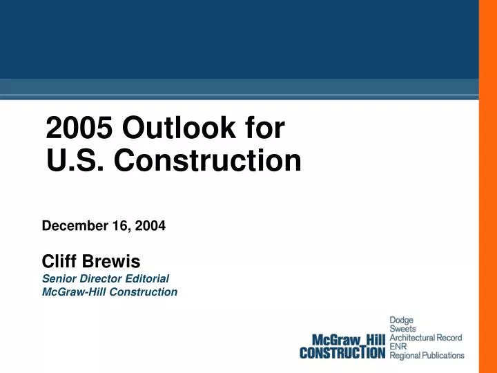 2005 outlook for u s construction