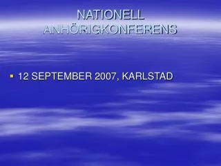 nationell anh rigkonferens