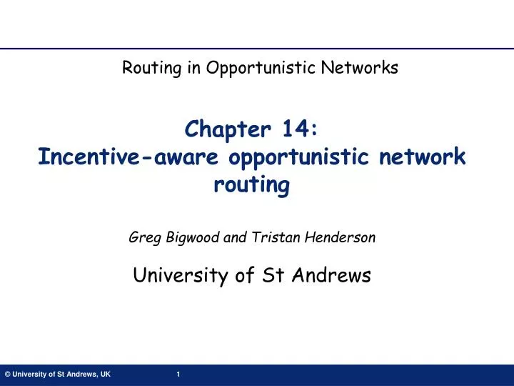 chapter 14 incentive aware opportunistic network routing