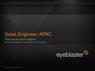 Sales Engineer, APAC
