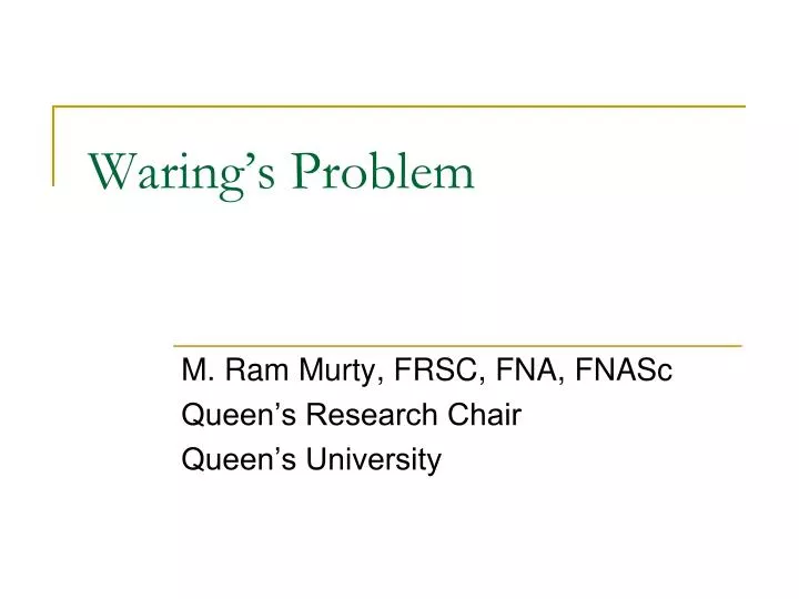 Waring's Problem & Lagrange's Four-Square Theorem