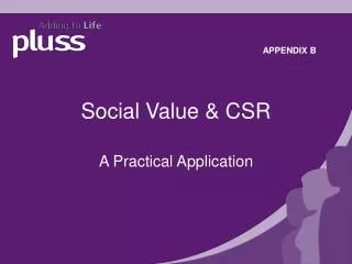 Social Value &amp; CSR