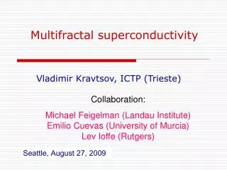 Multifractal superconductivity