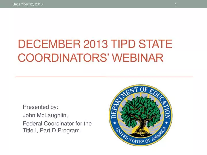 december 2013 tipd state coordinators webinar