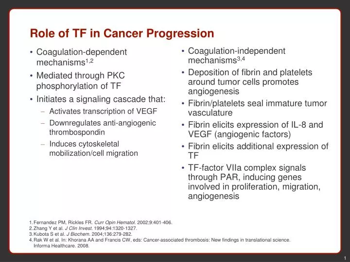 role of tf in cancer progression