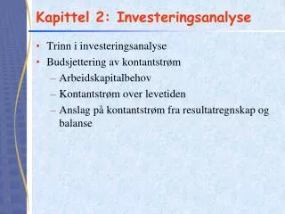 kapittel 2 investeringsanalyse