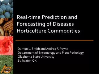 Real-time Prediction and Forecasting of Diseases Horticulture Commodities