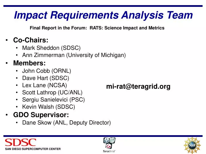 impact requirements analysis team