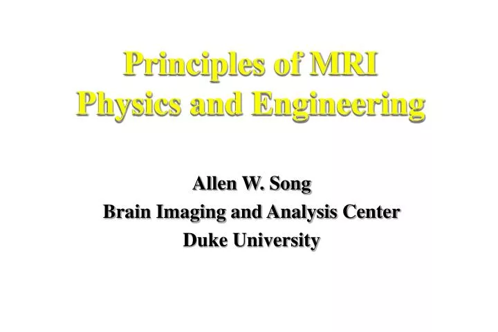 principles of mri physics and engineering