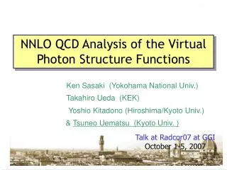 NNLO QCD Analysis of the Virtual Photon Structure Functions