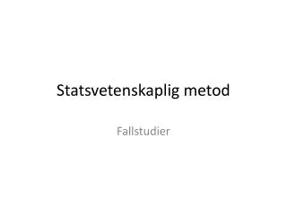 statsvetenskaplig metod