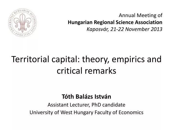 territorial capital theory empirics and critical remarks