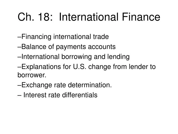 ch 18 international finance