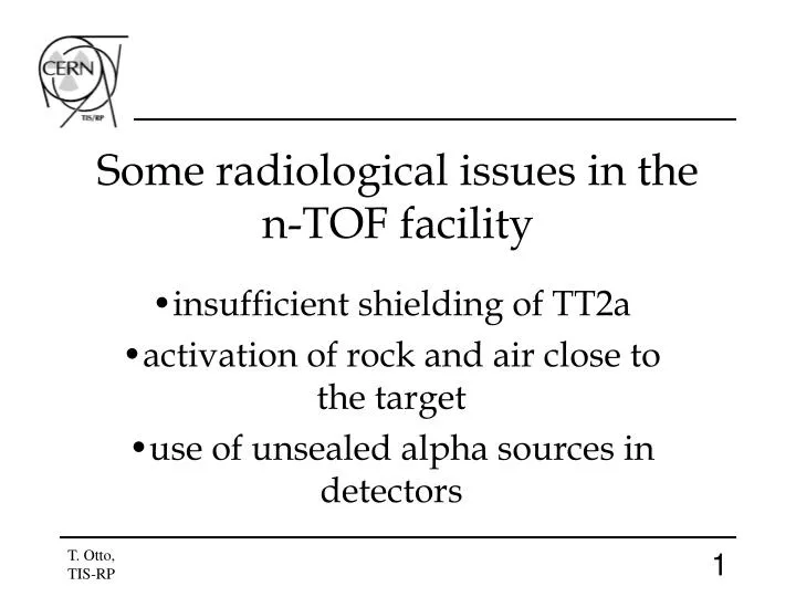 some radiological issues in the n tof facility