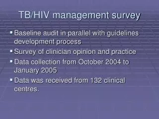 TB/HIV management survey