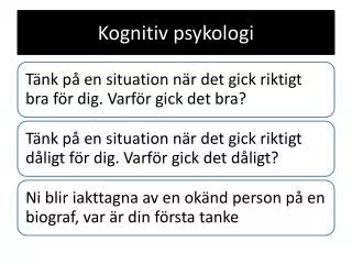 kognitiv psykologi