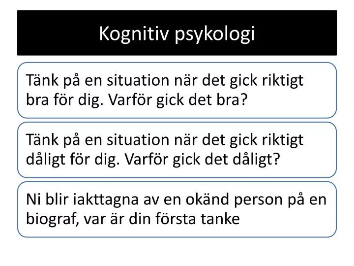 kognitiv psykologi