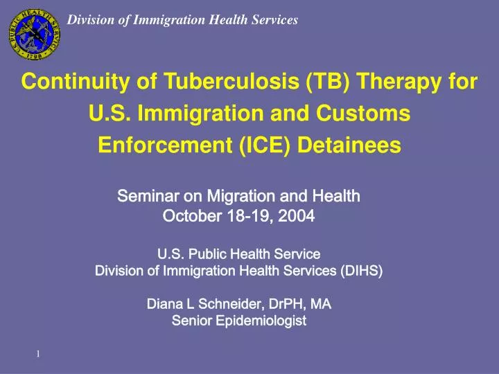 continuity of tuberculosis tb therapy for u s immigration and customs enforcement ice detainees