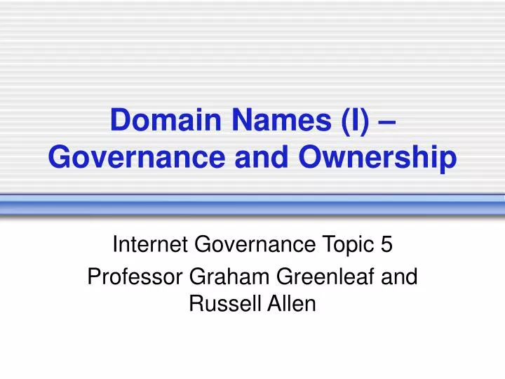 domain names i governance and ownership