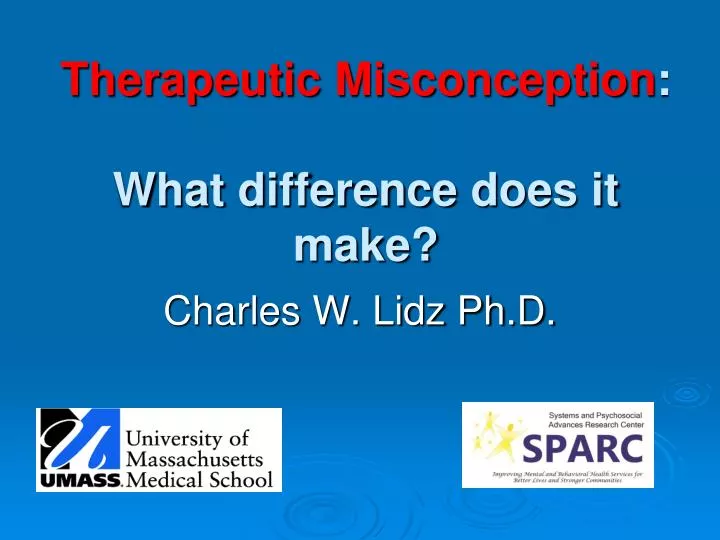 therapeutic misconception what difference does it make