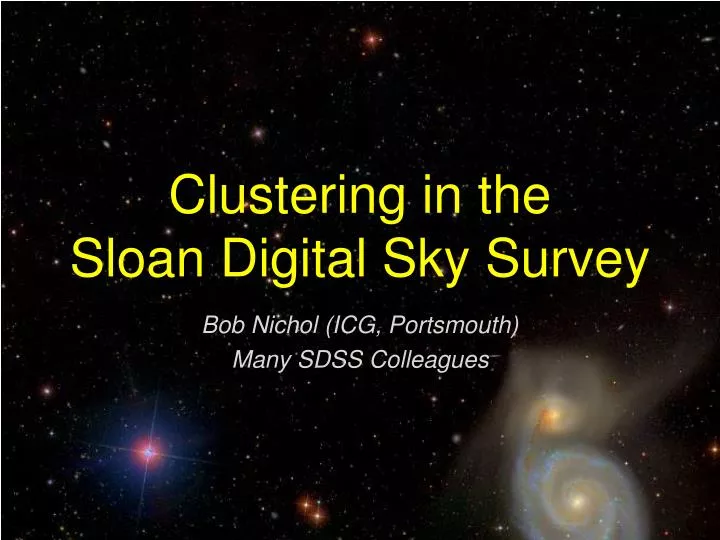 clustering in the sloan digital sky survey