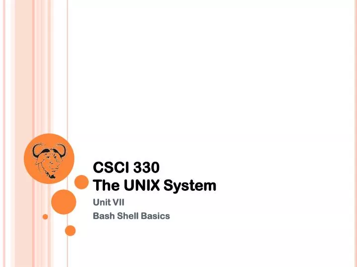 csci 330 the unix system