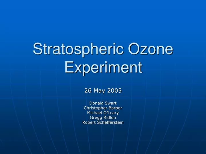 stratospheric ozone experiment