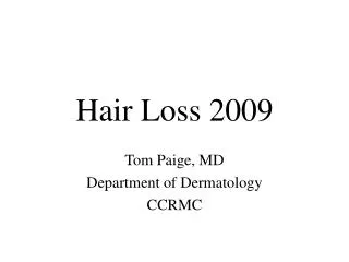 Hair Loss 2009
