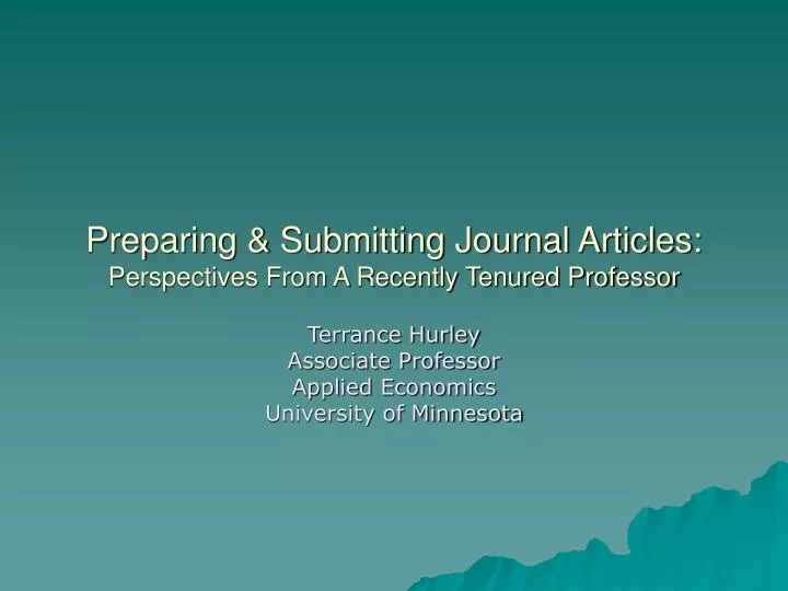 preparing submitting journal articles perspectives from a recently tenured professor
