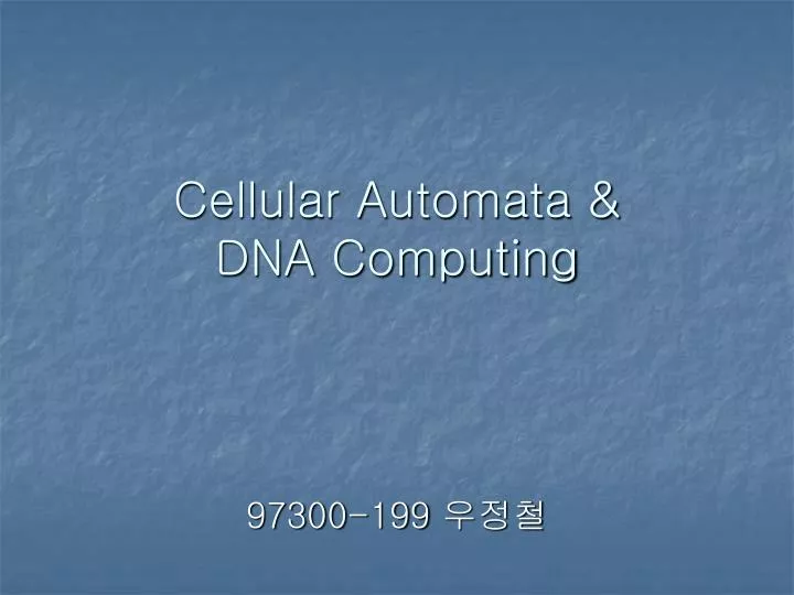 cellular automata dna computing