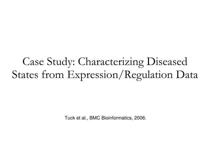 tuck et al bmc bioinformatics 2006